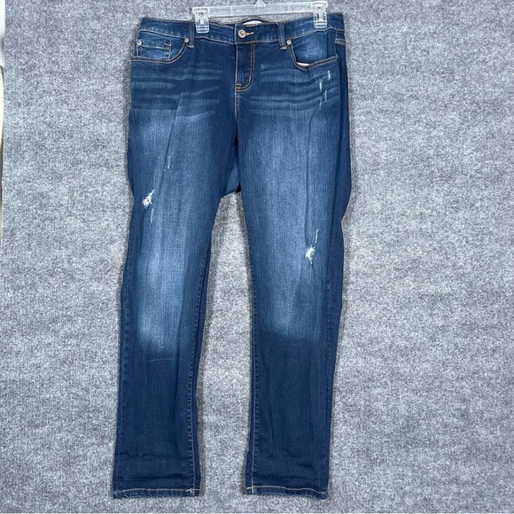 Torrid Denim Women’s 16R Blue Dark Wash Distressed Stretch Skinny Jeans - Picture 1 of 10